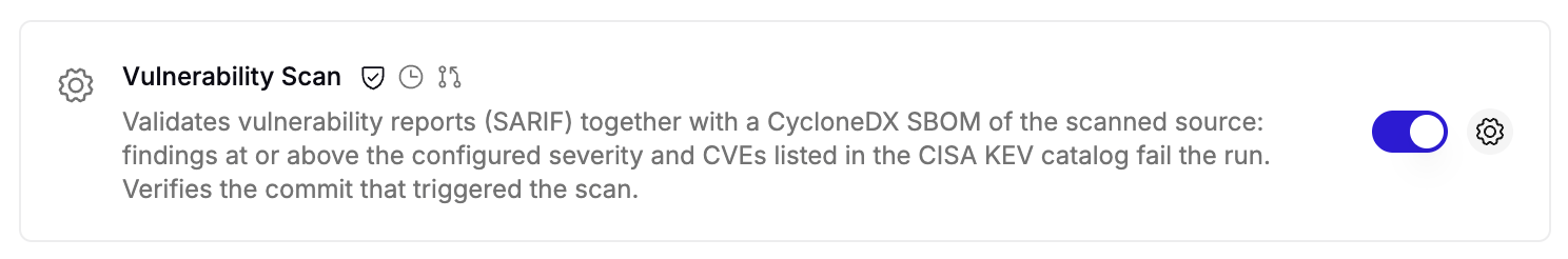 Activate vulnerability scans in your project