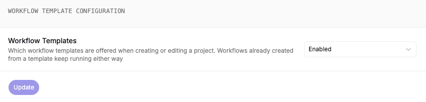 Workflow Template Configuration