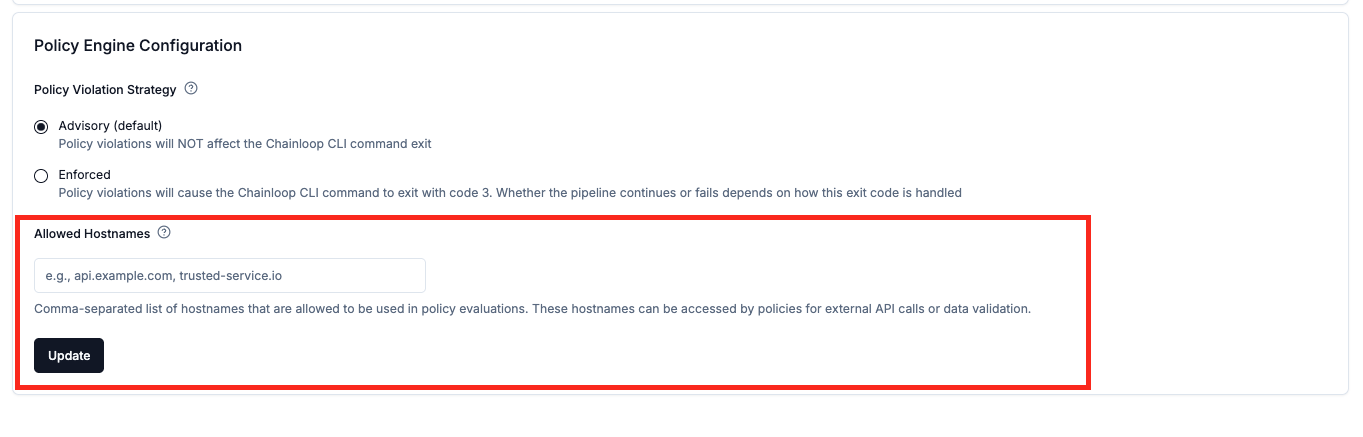 Allowed hostnames