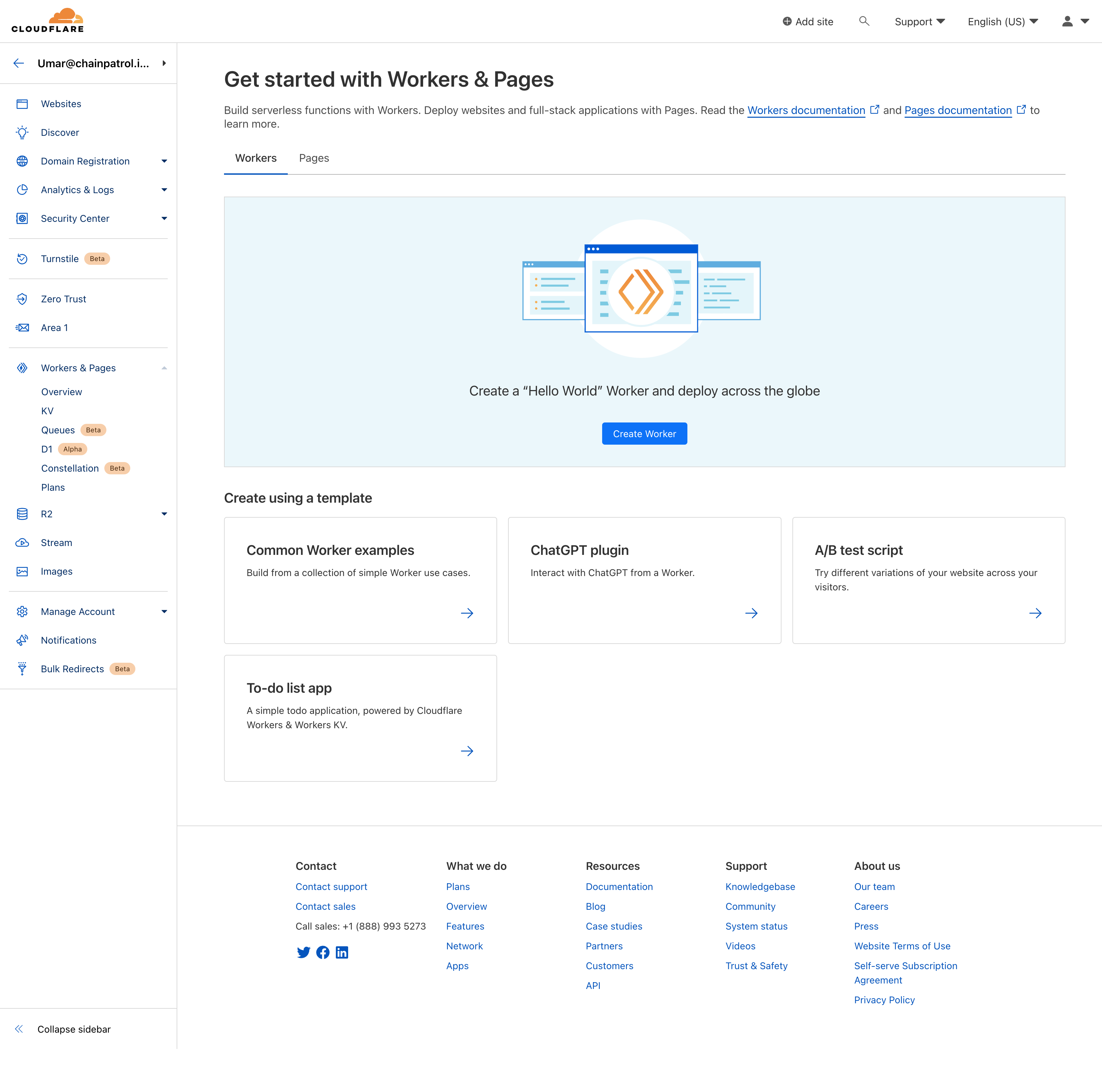 Create a new Cloudflare Worker