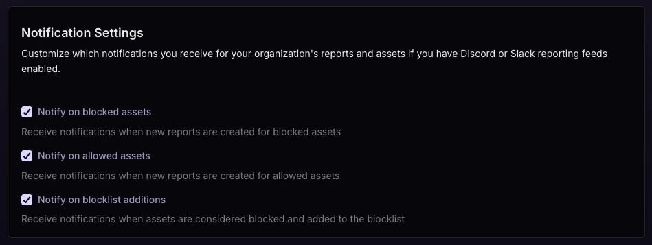 Notification Settings