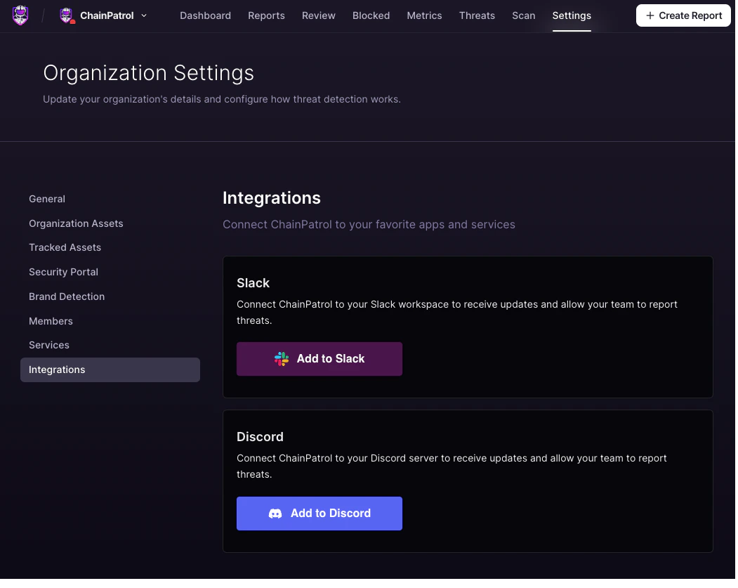 Step 3 - Integrations Tab