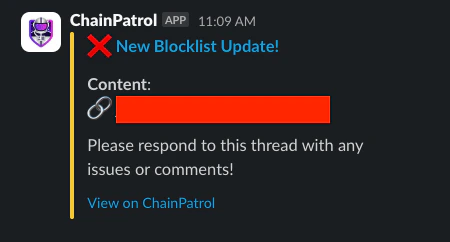 Blocklist Update Example