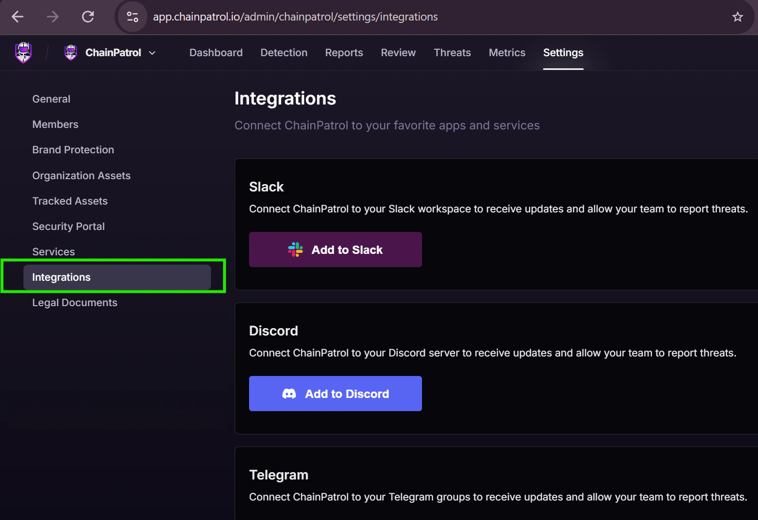 Step 2 - Integrations