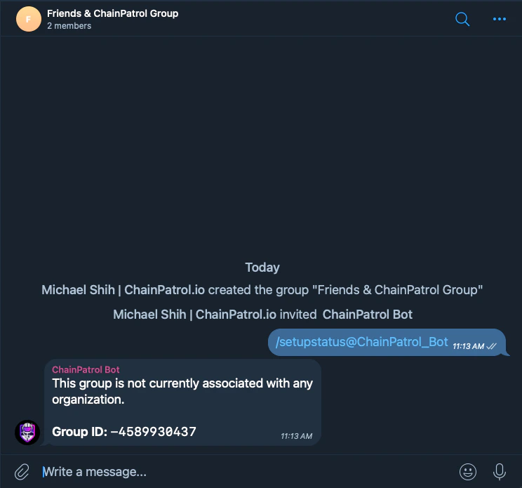 Confirmation Message