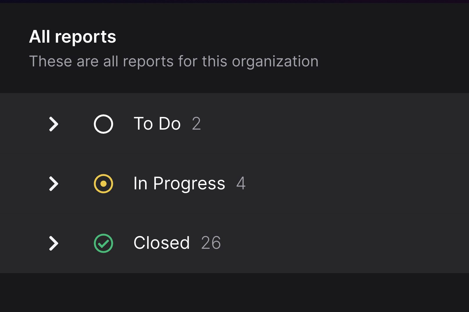 Report Statuses
