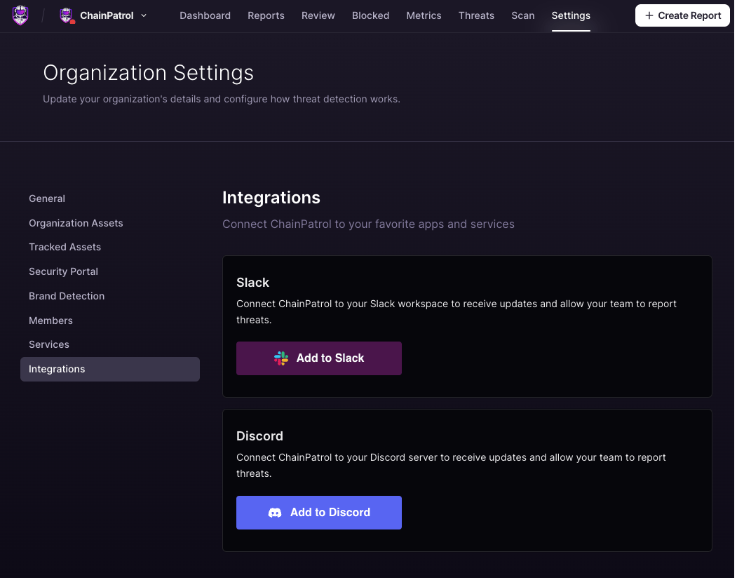 Step 3 - Integrations Tab