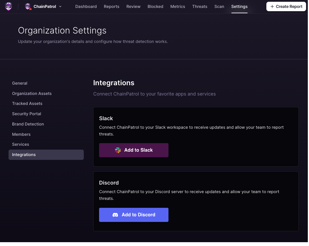 Step 3 - Integrations Tab