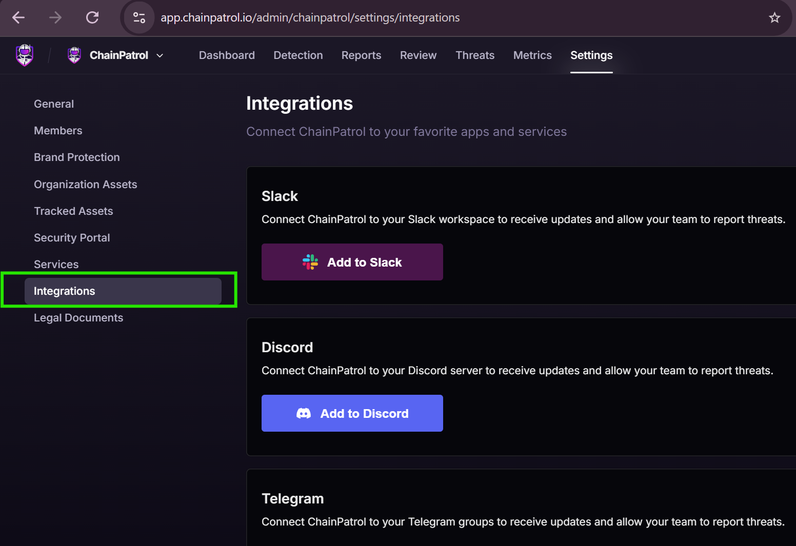 Step 2 - Integrations