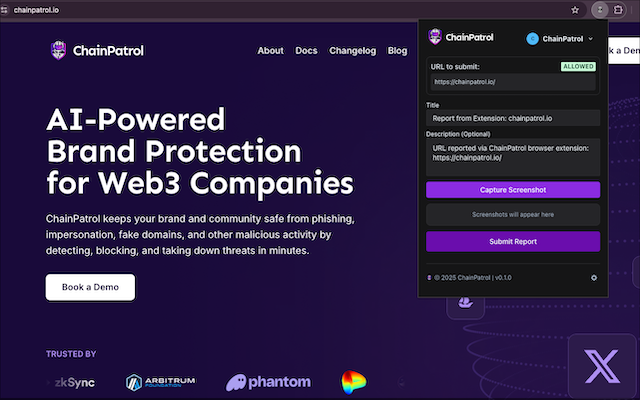 ChainPatrol Chrome Extension Screenshot