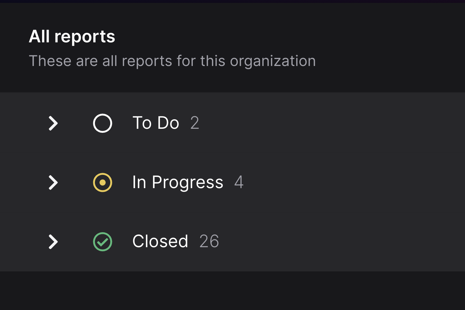 Report Statuses