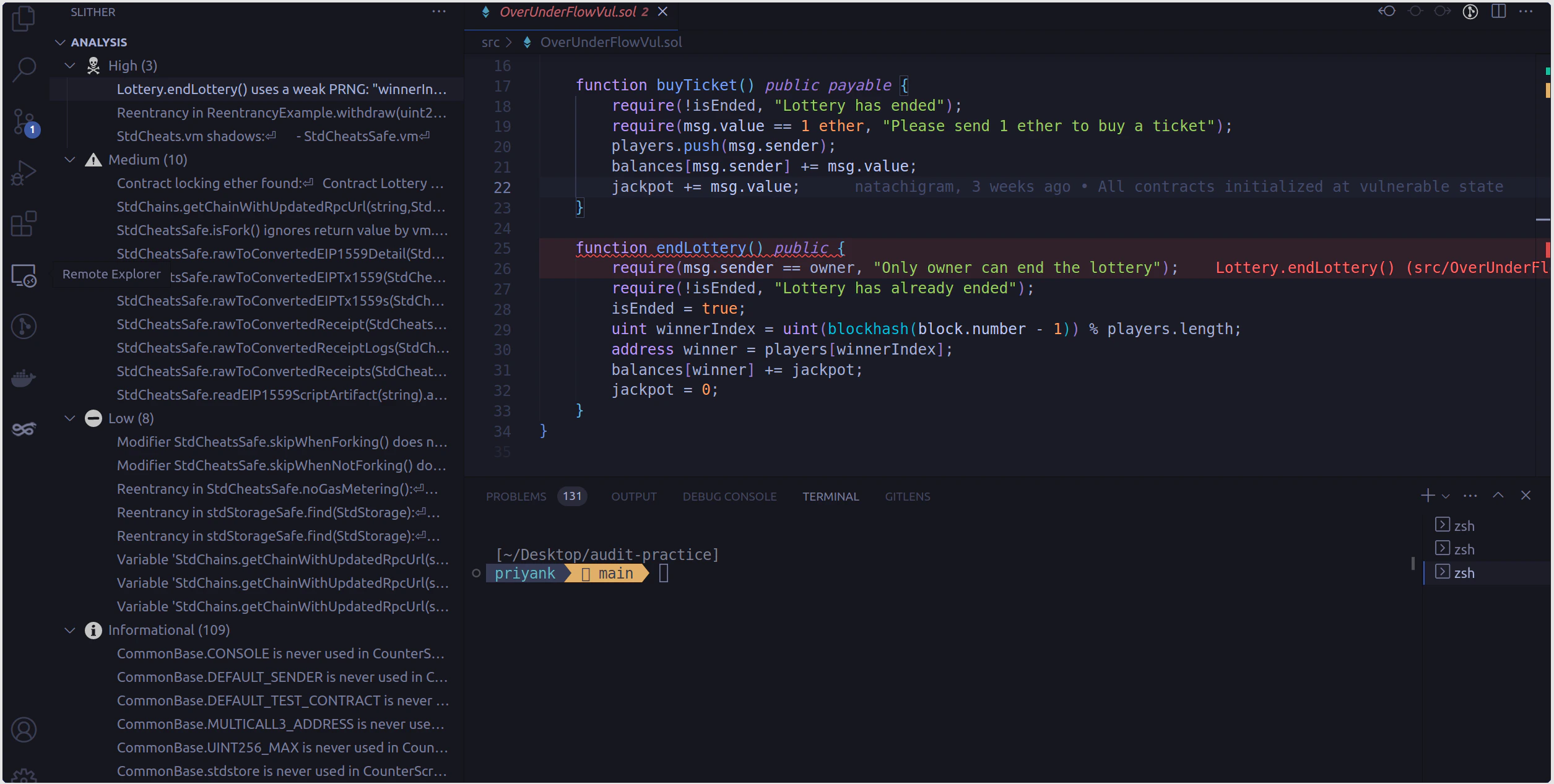 Example of Slither report