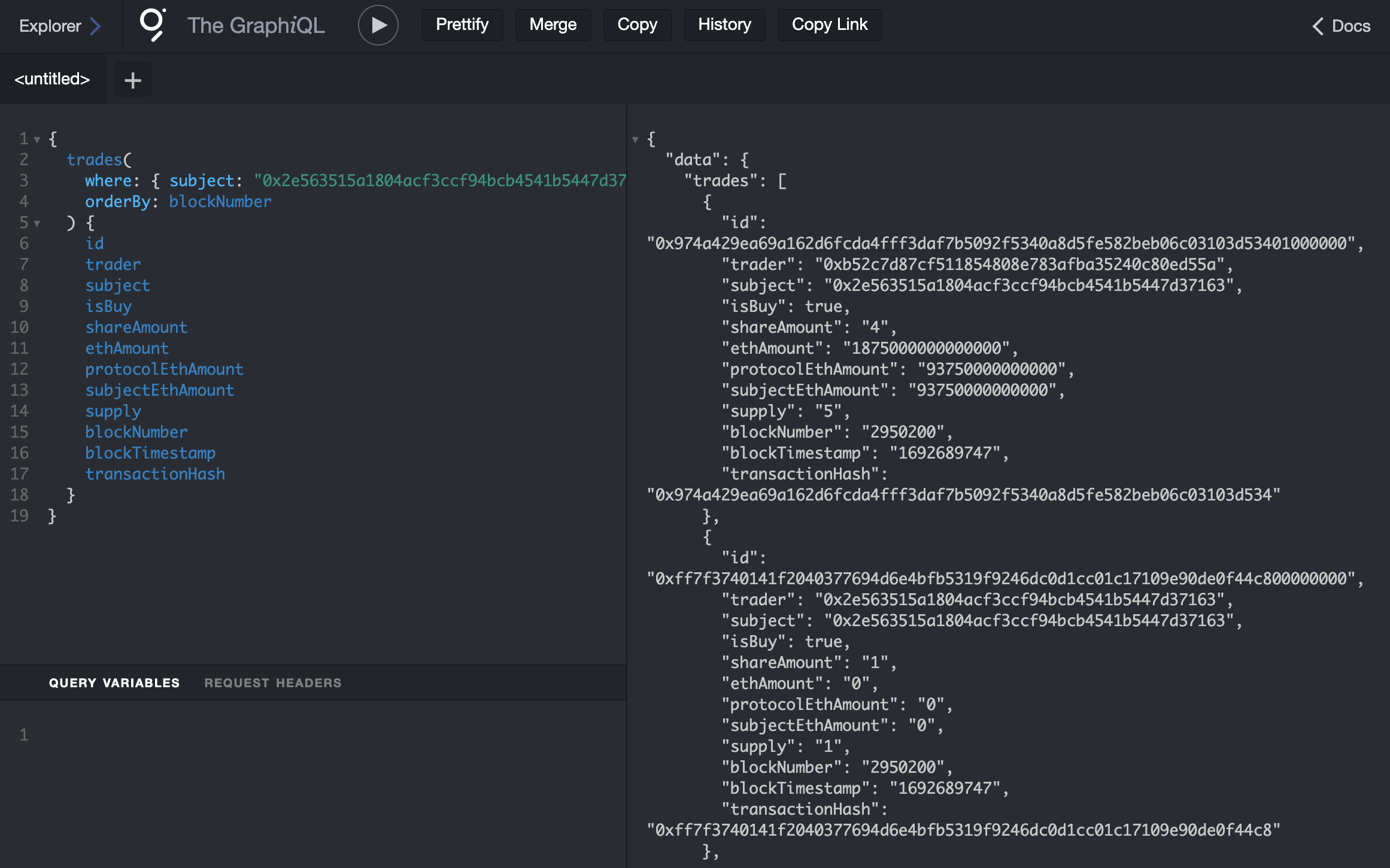 Querying all account's deals in friend.tech