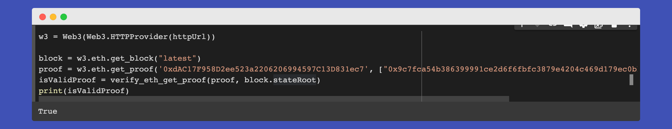 getProof code