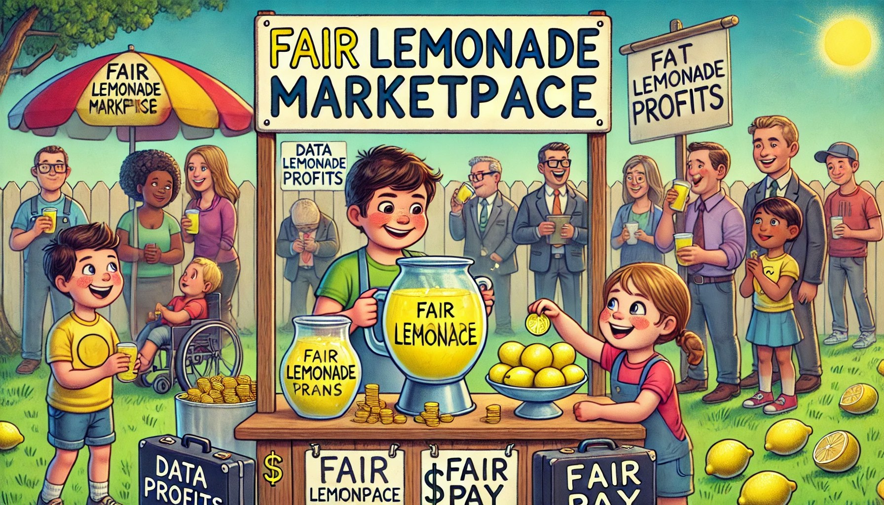 Happy lemonade stand illustration