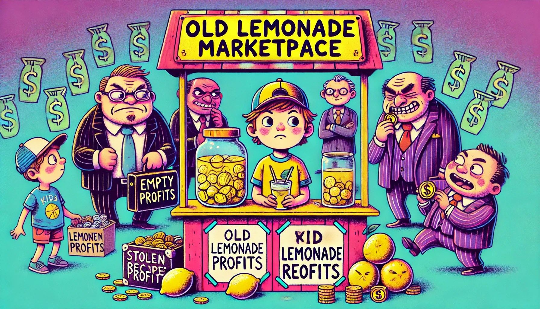 Happy lemonade stand illustration