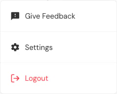 Teacher account menu with Give Feedback, Settings, and Logout.