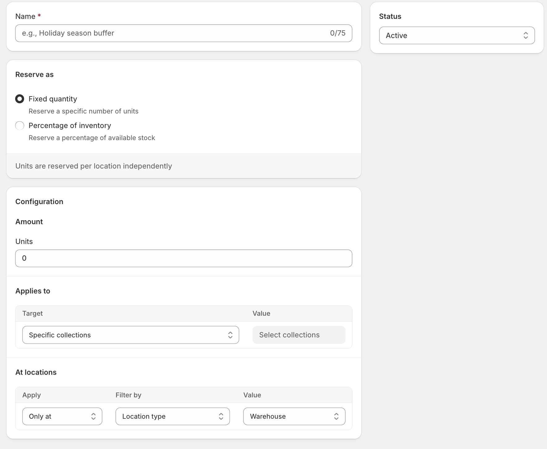 Safety stock rule configuration