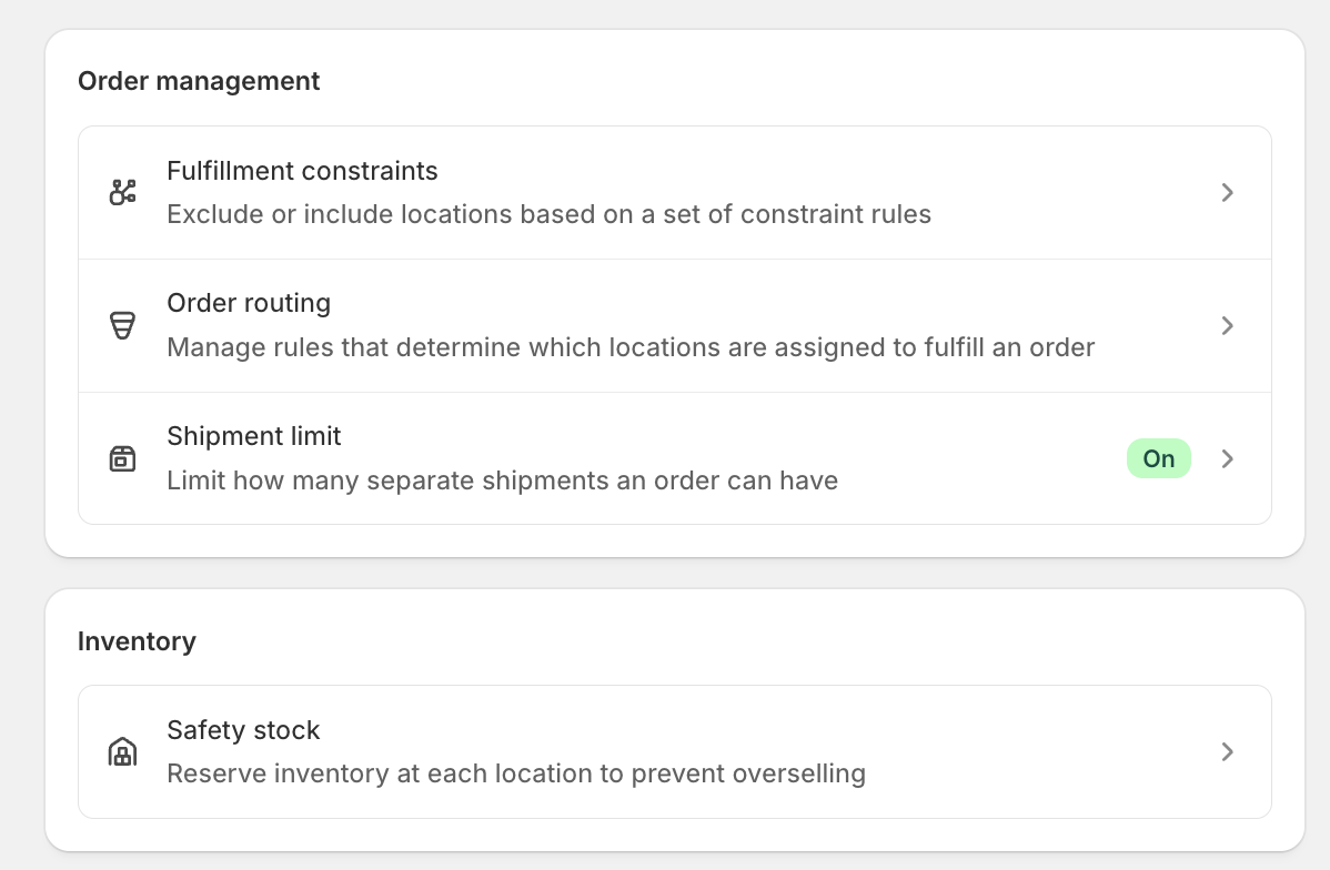 Safety stock in Charlie settings