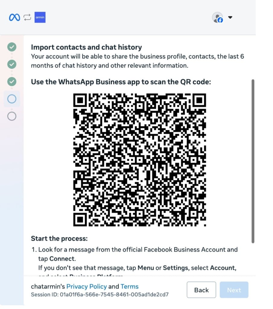 Coexistence-QR-Code mit der WhatsApp Business App scannen