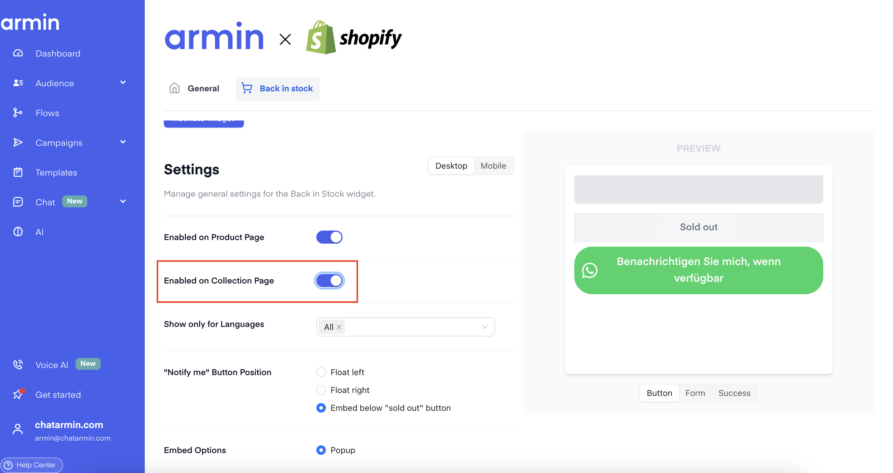Chatarmin help center image