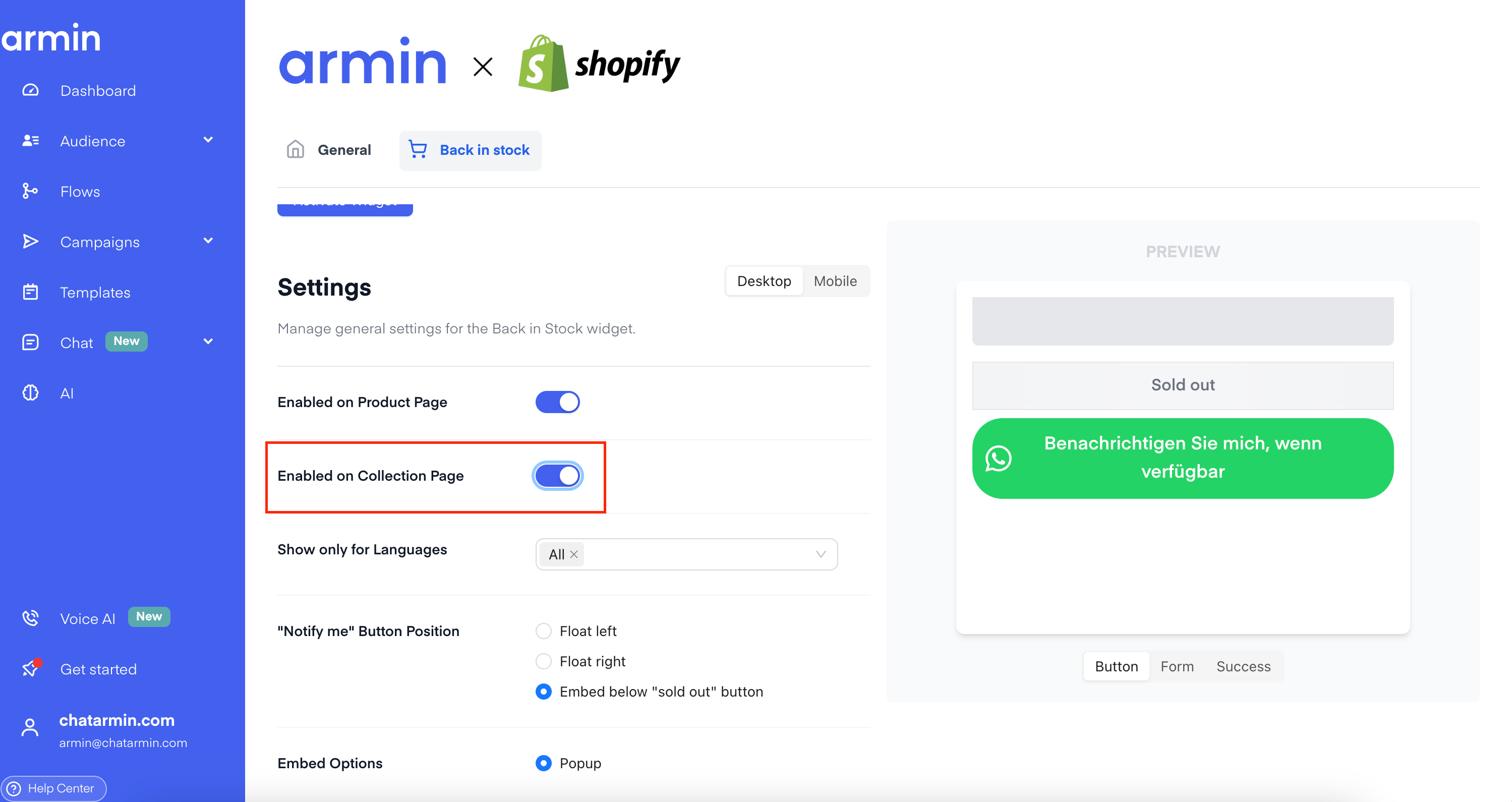Chatarmin help center image