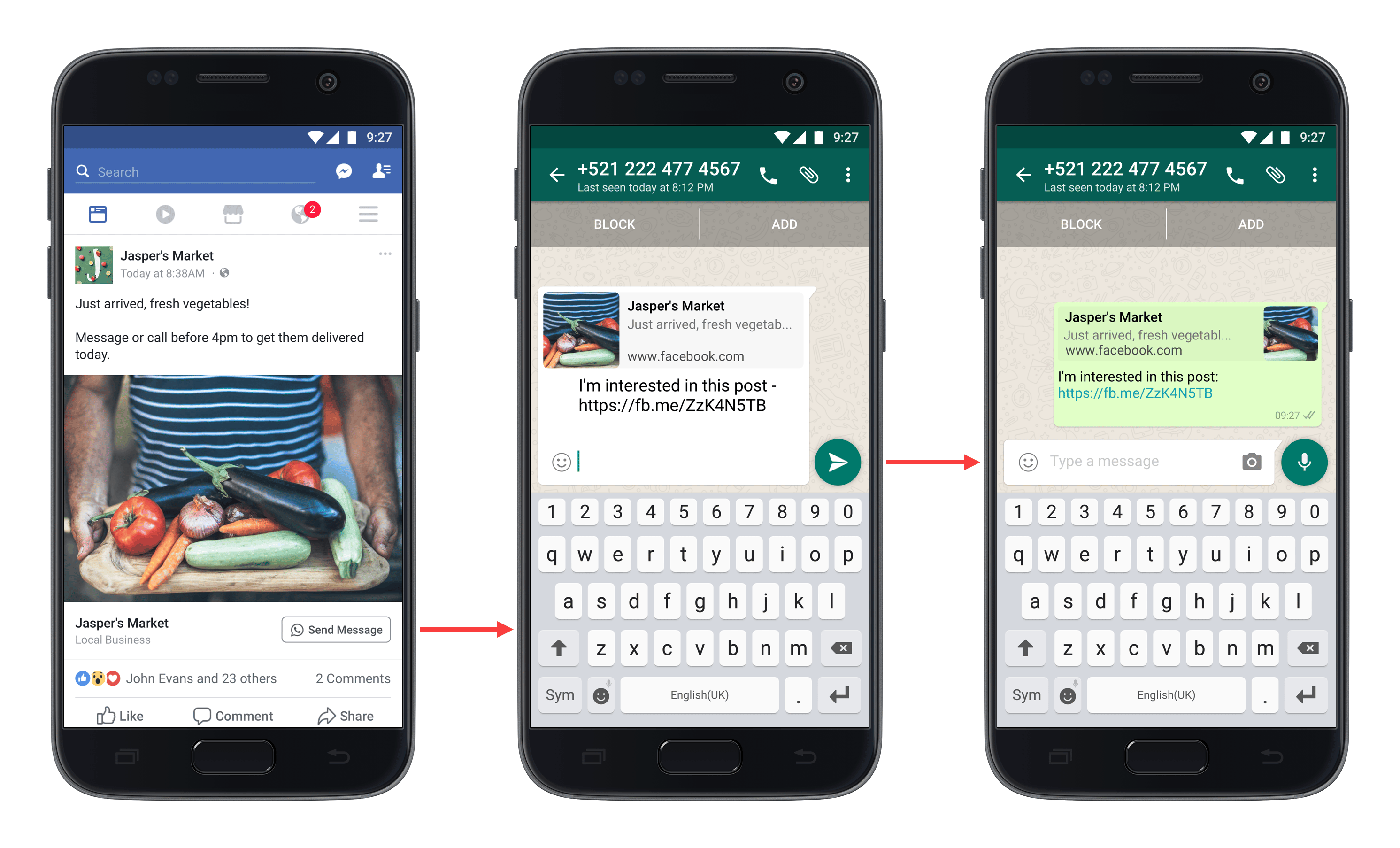 Click-to-WhatsApp messaging buttons are now rolling out in Facebook ads | TechCrunch
