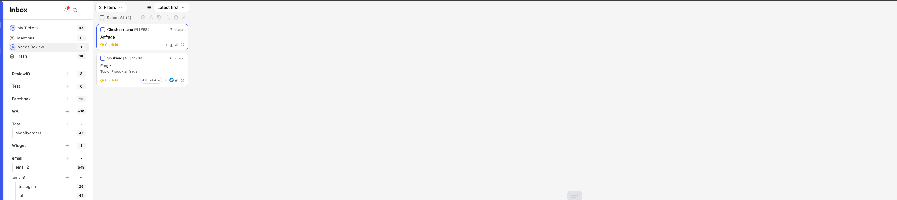 Needs Review system view in sidebar