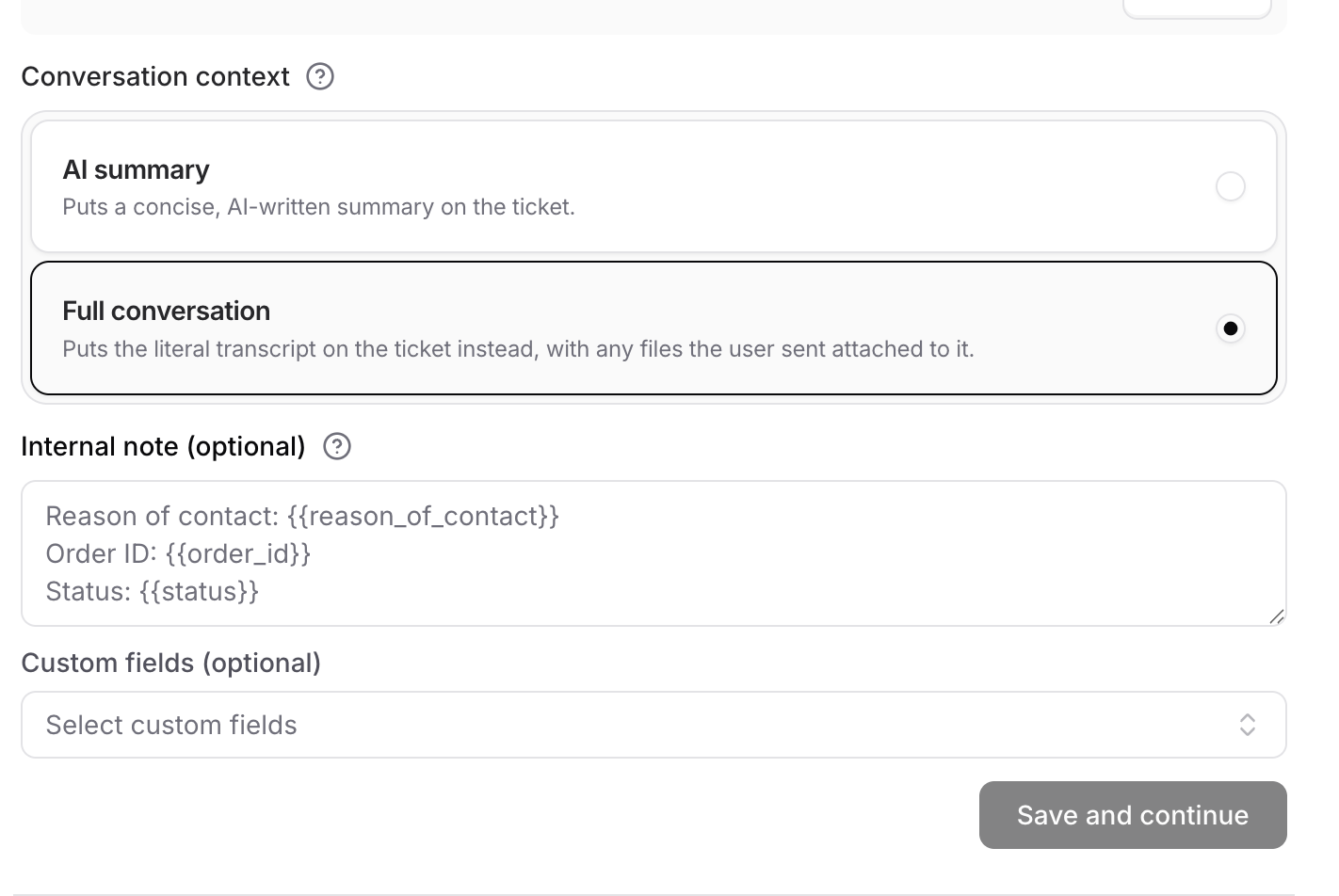 Zendesk details collection