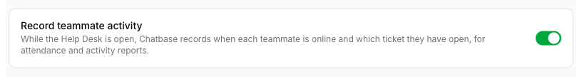Record teammate activity switch on the Members page