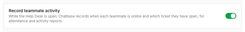 Record teammate activity switch on the Members page