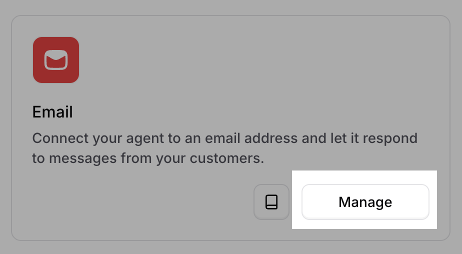Email manage button