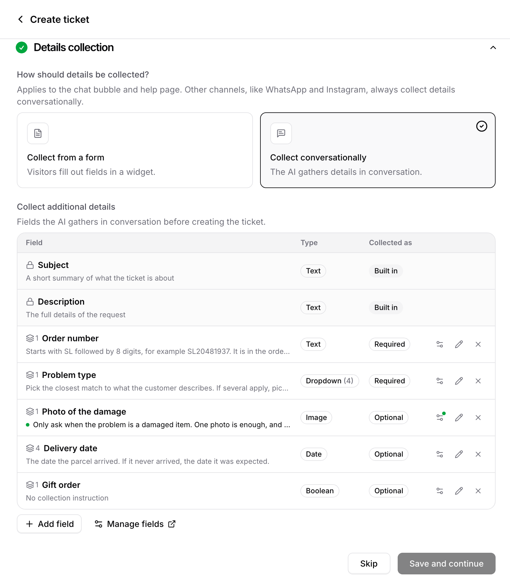 Chatbase Helpdesk details collection