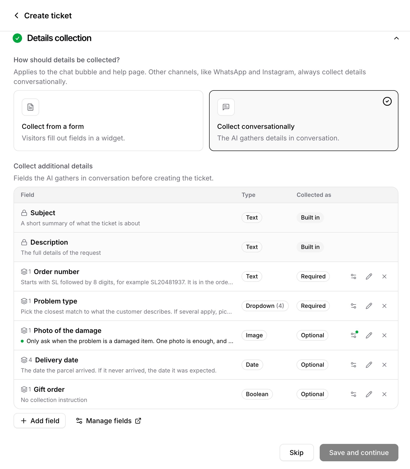 Chatbase Helpdesk details collection
