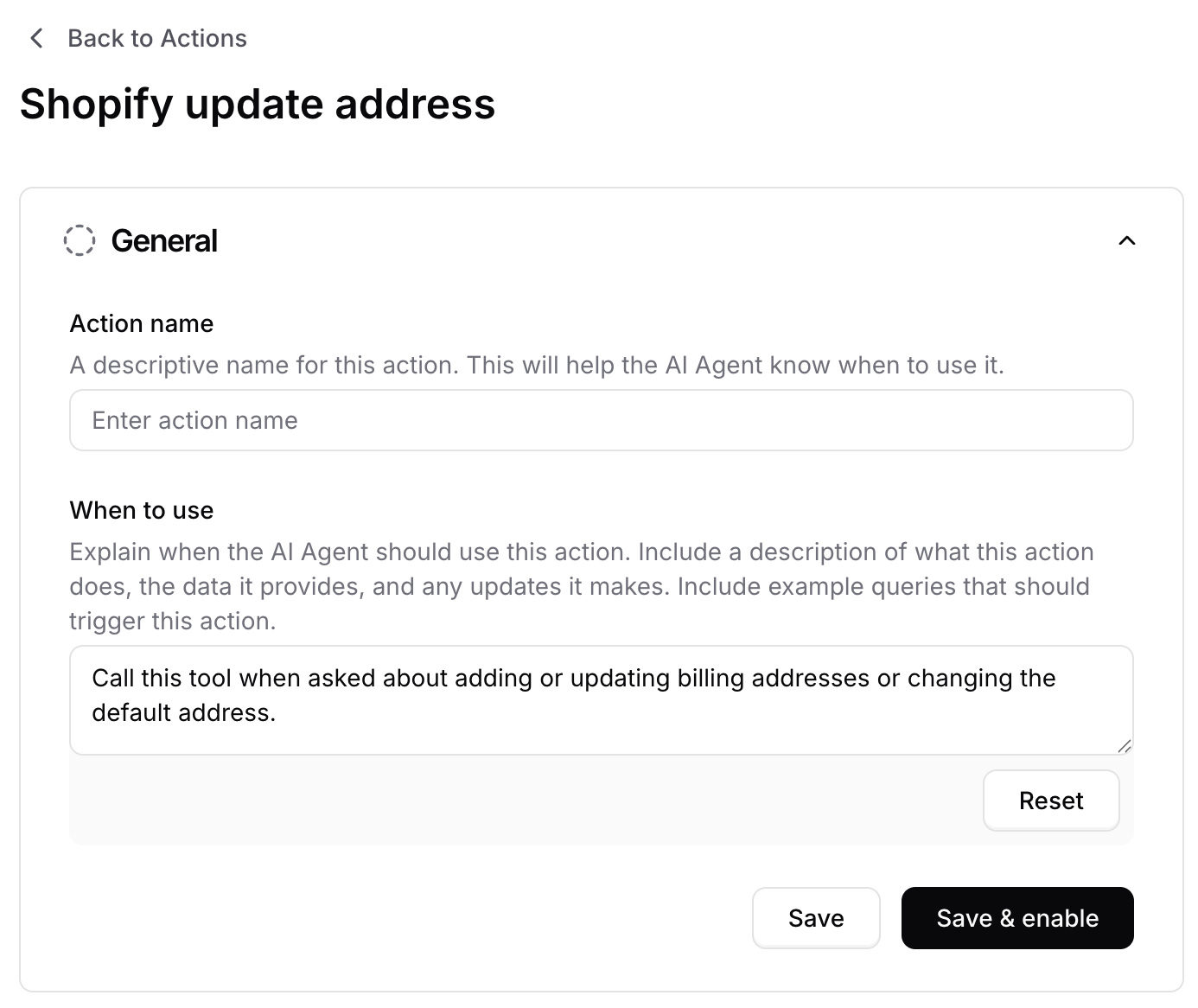 Shopify Update Address
