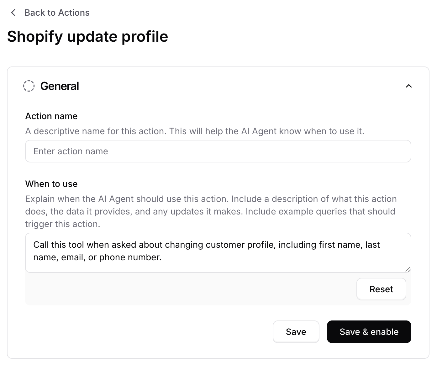Shopify Update Profile