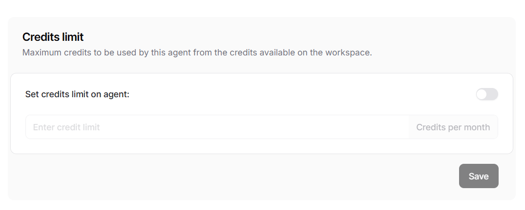 Credits limit