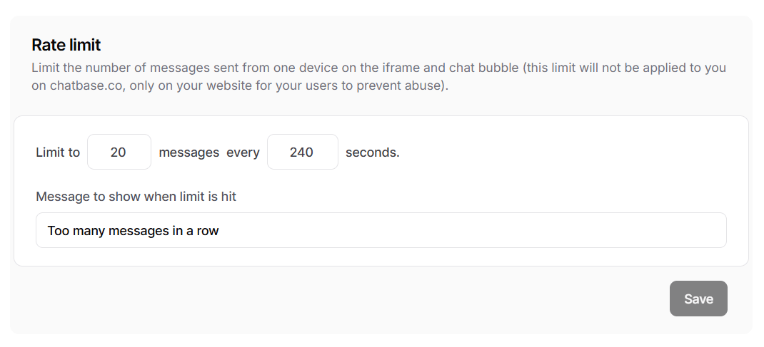 Rate limiting