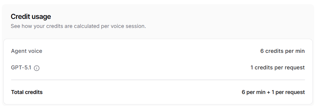 Voice model settings