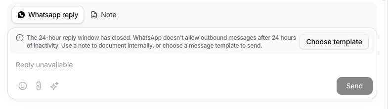 Select option to send a WhatsApp template