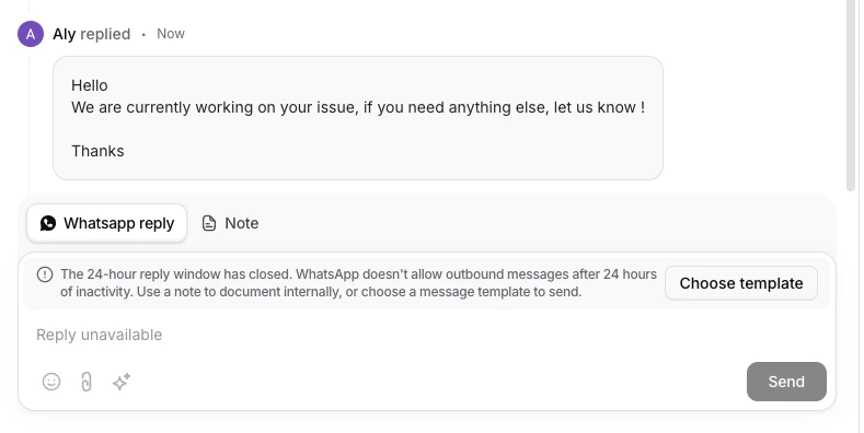 Send the template message