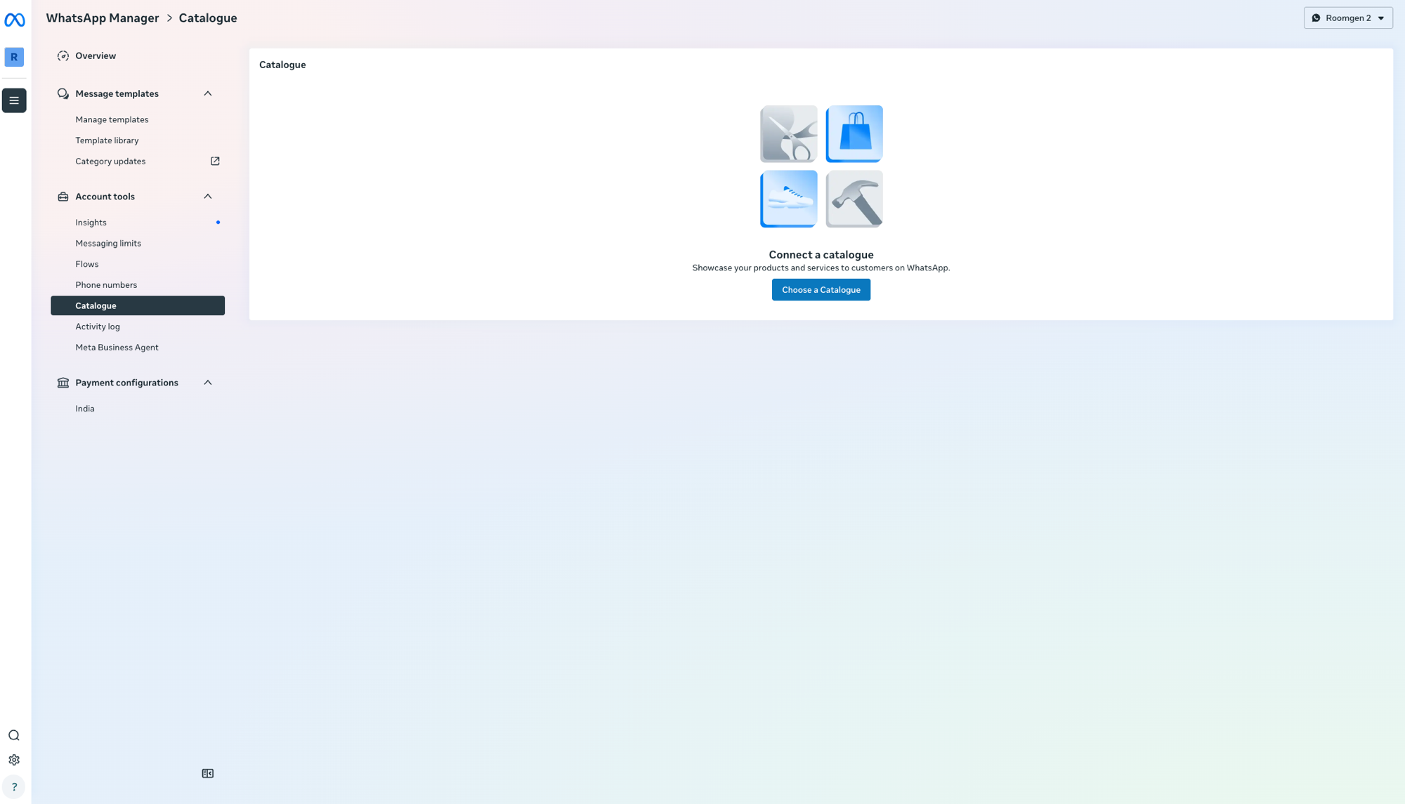 WhatsApp Manager Catalogue page