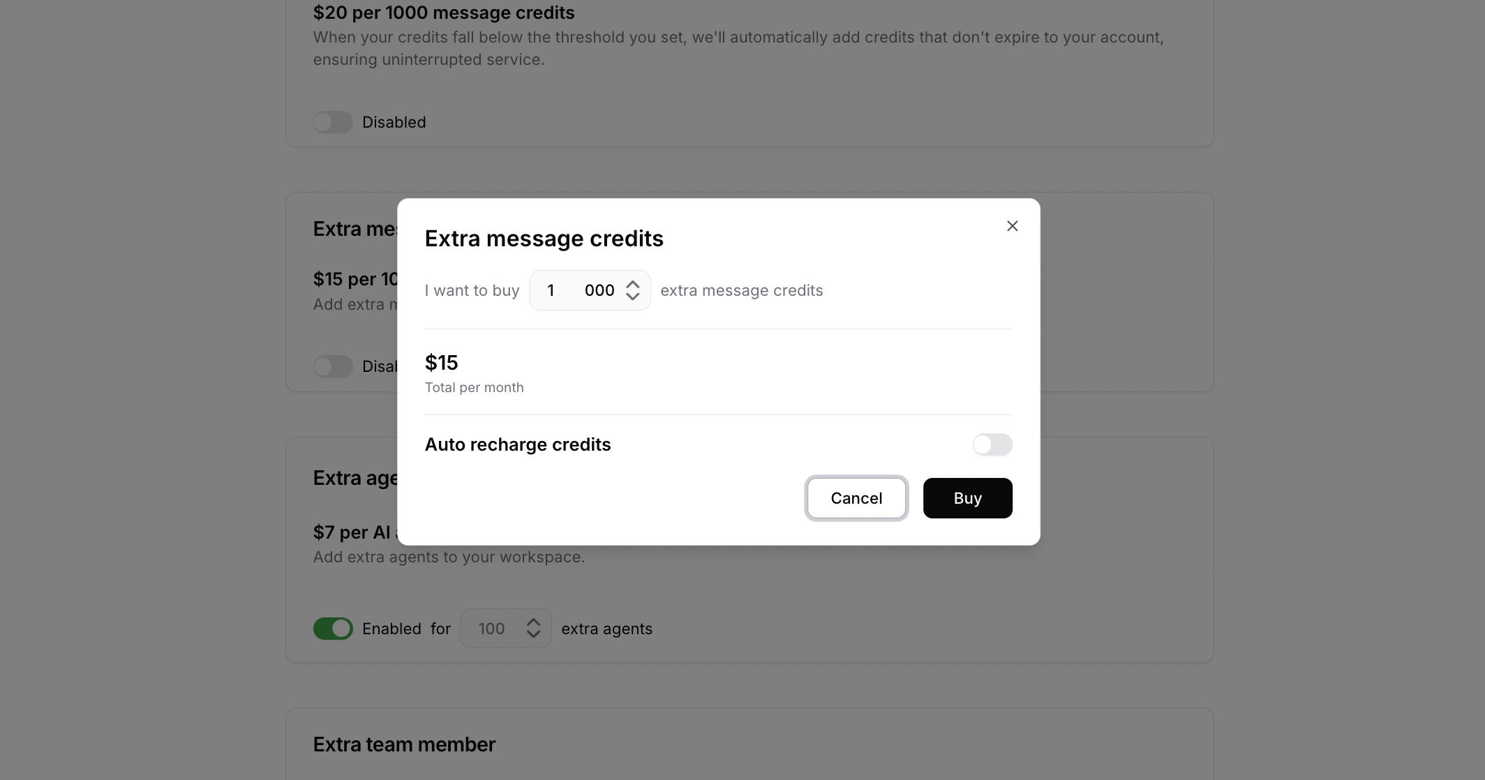 Extra Message Credits Add-On