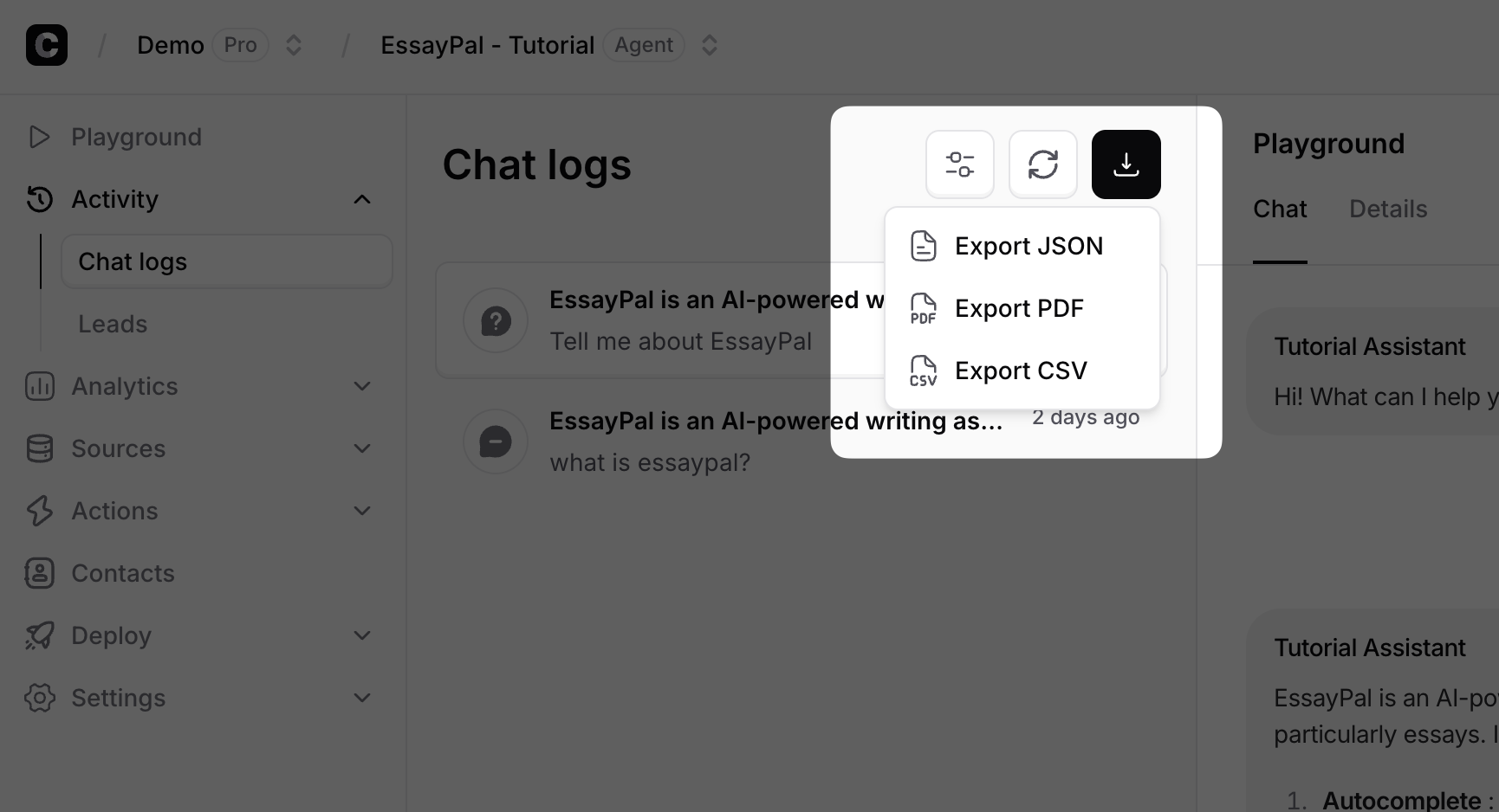 Exporting Conversations