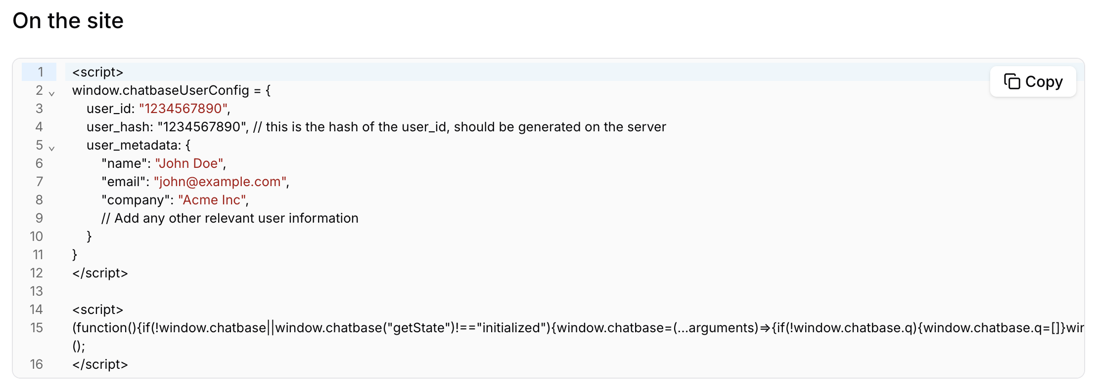 Chatbase Embed Code Example