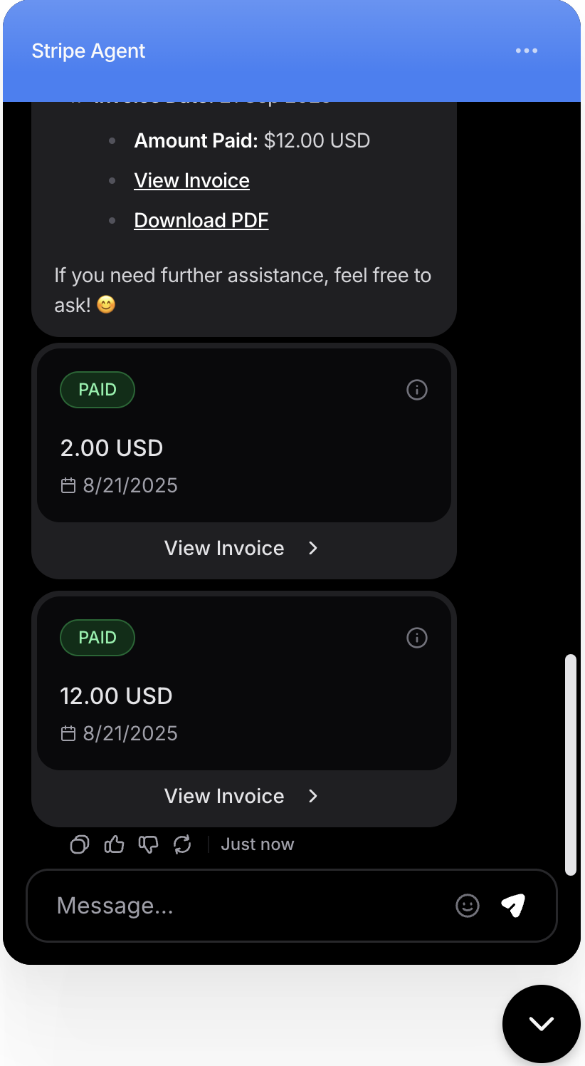 Configuring get invoices action with detailed usage instructions