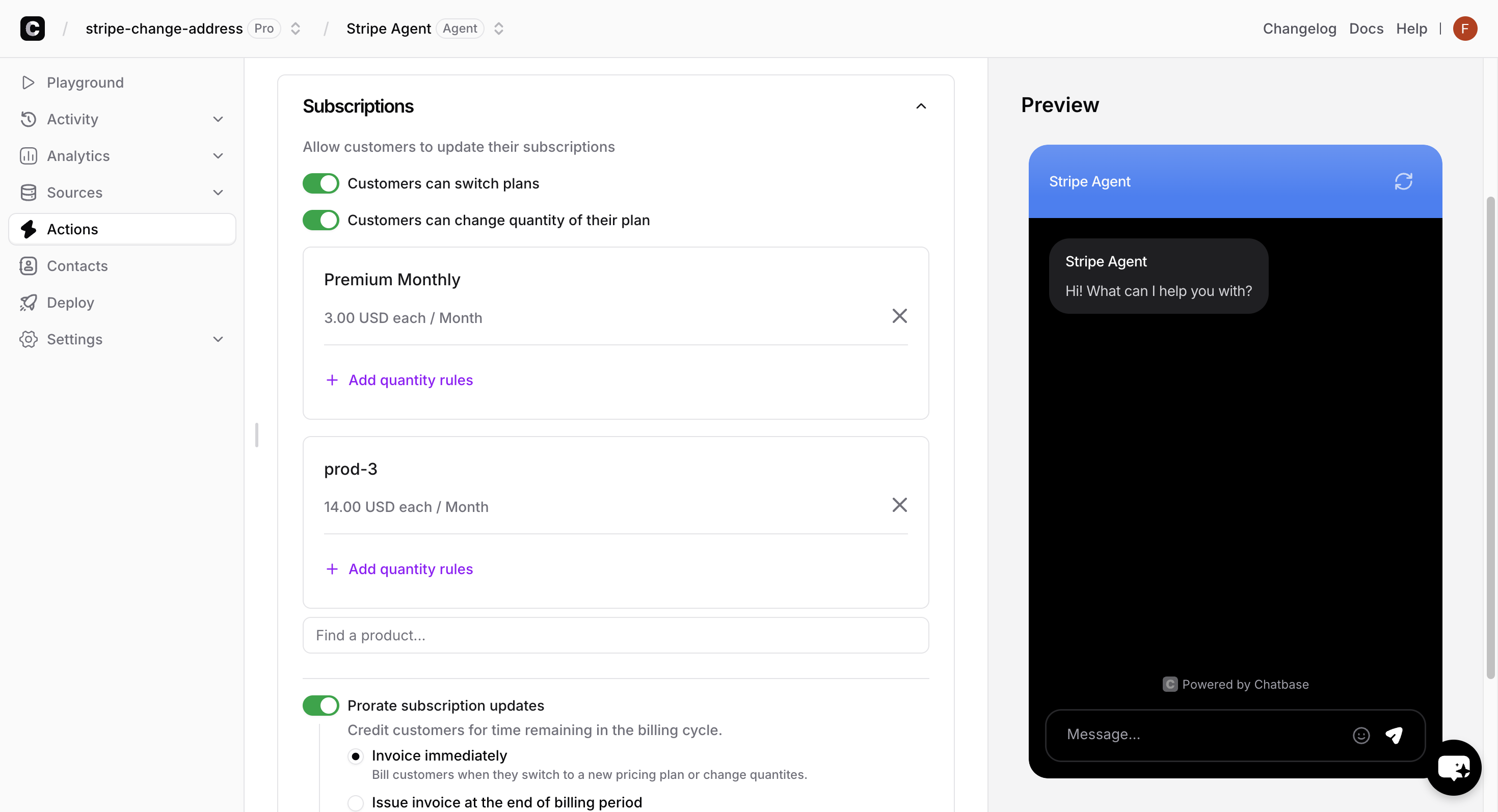 Configuring available subscription plans and options