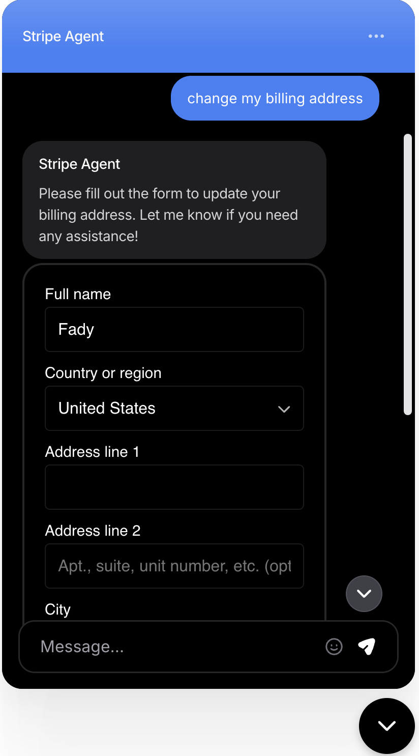 Testing change billing address action