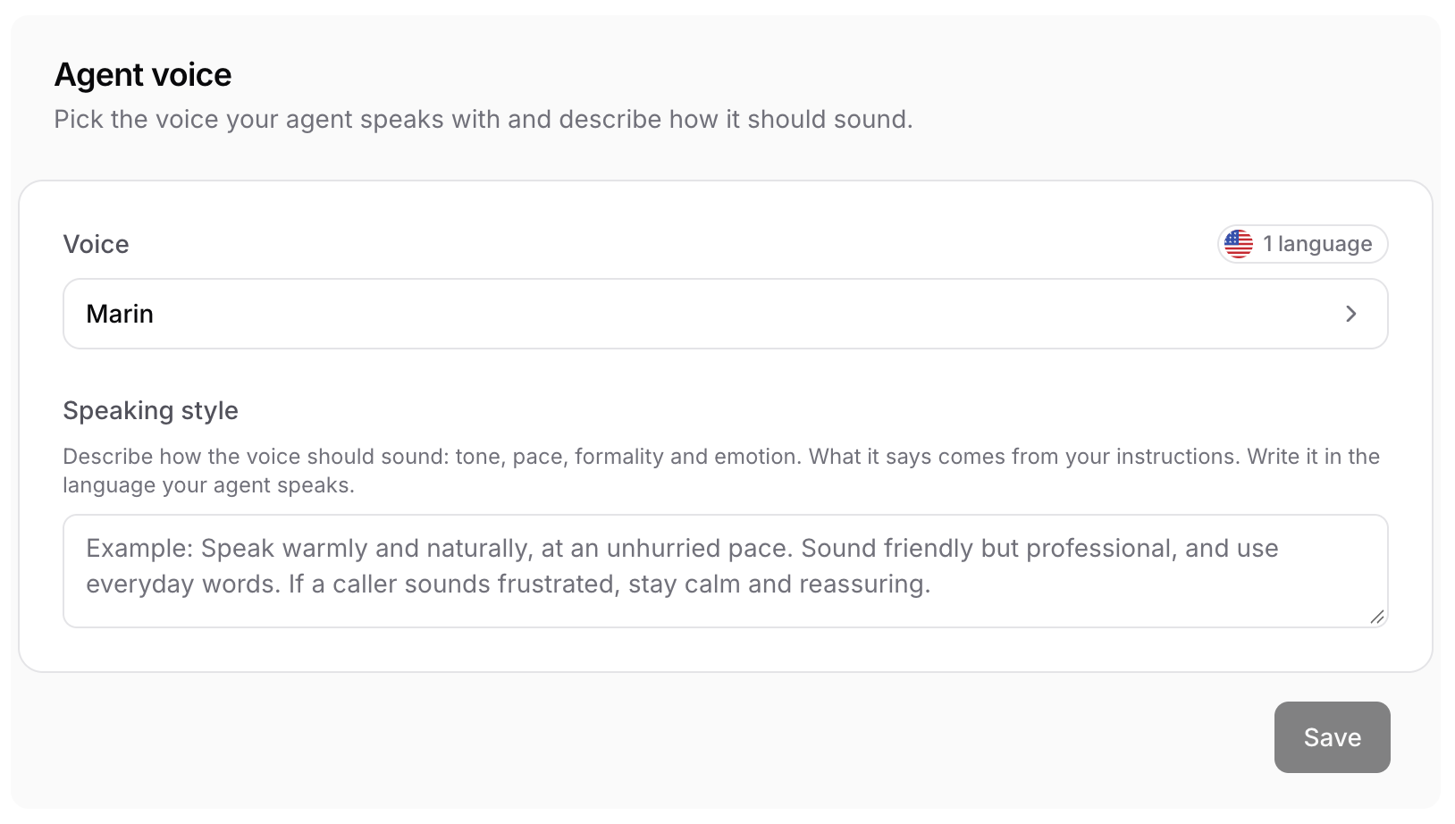 Live voice settings