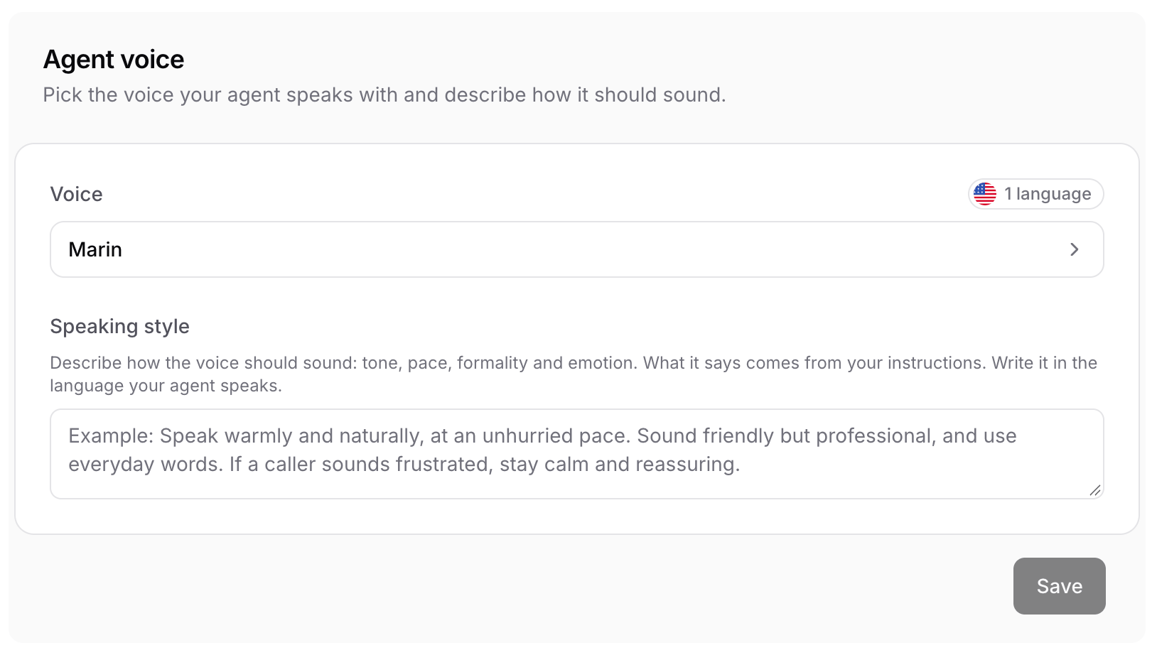 Live voice settings